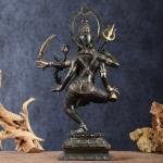 Indonesian Bronze Dancing Mahakali Statue | 16.5" Black Edition | Rare Sacred Art | Four-Armed Dynamic Beauty | Jaipurio